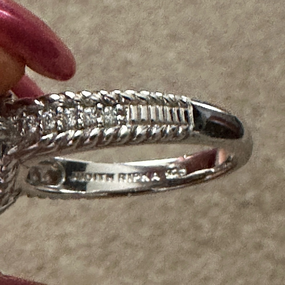 Judith Ripka Blue Crystal Sterling statement ring size 11 - Picture 3 of 7
